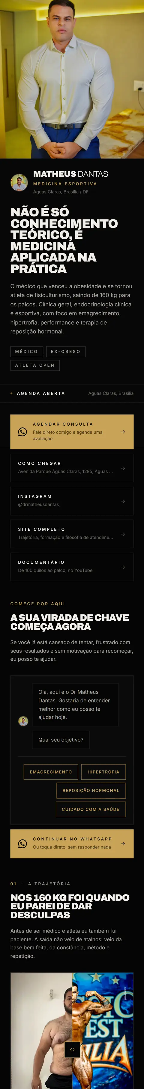 Link bio do Dr. Matheus Dantas no celular